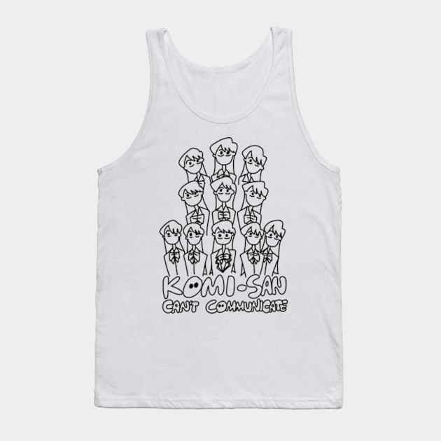 Komi Can't Communicate or Komi san wa komyushou desu anime characters in a black cute doodle Tank Top by Animangapoi